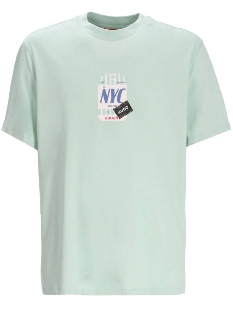 HUGO logo-print cotton T-shirt - Green von HUGO