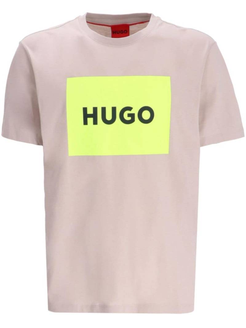 HUGO logo-print cotton T-shirt - Neutrals von HUGO