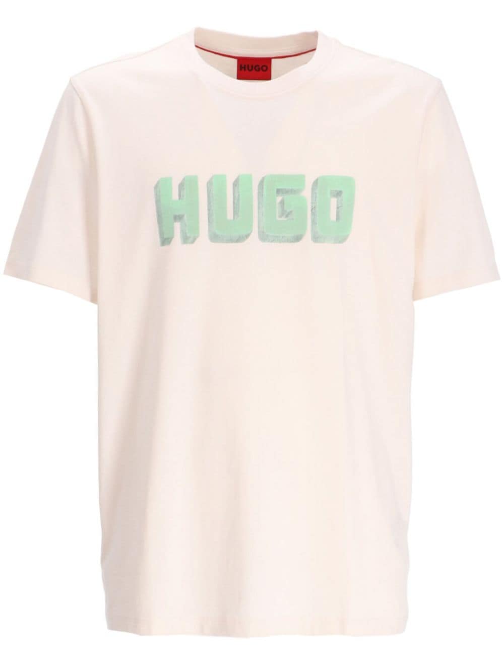 HUGO logo-print cotton T-shirt - Neutrals von HUGO