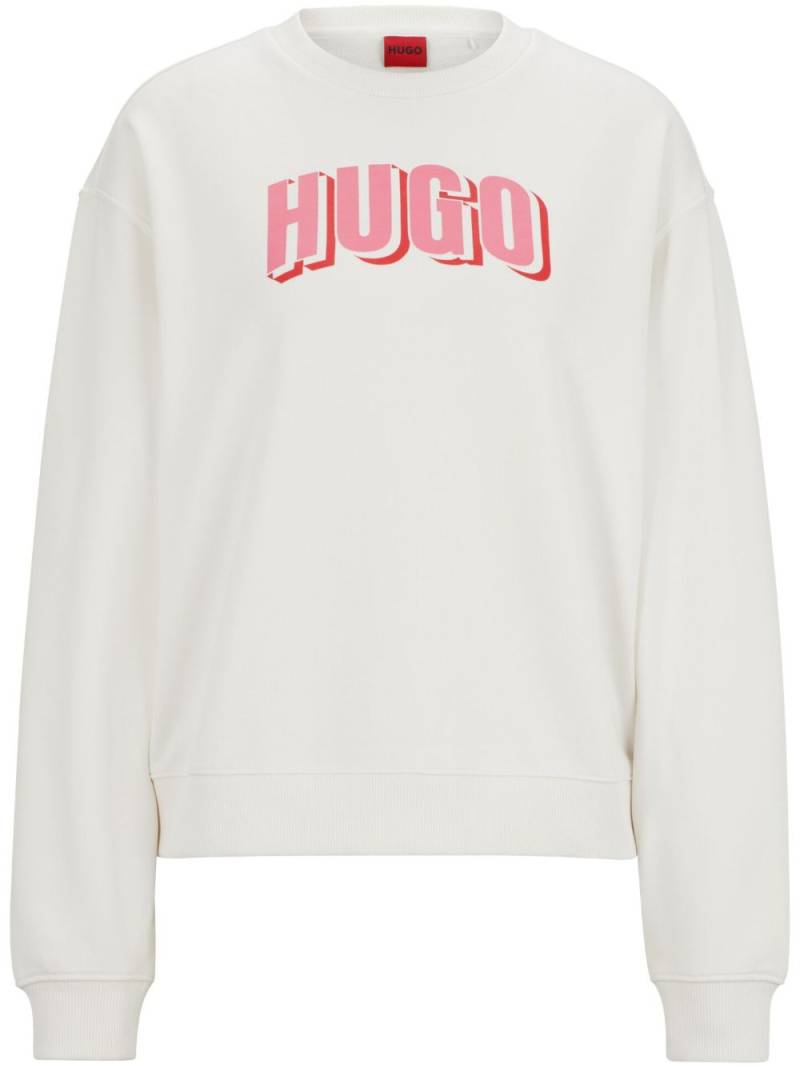 HUGO logo-print cotton-blend sweatshirt - White von HUGO