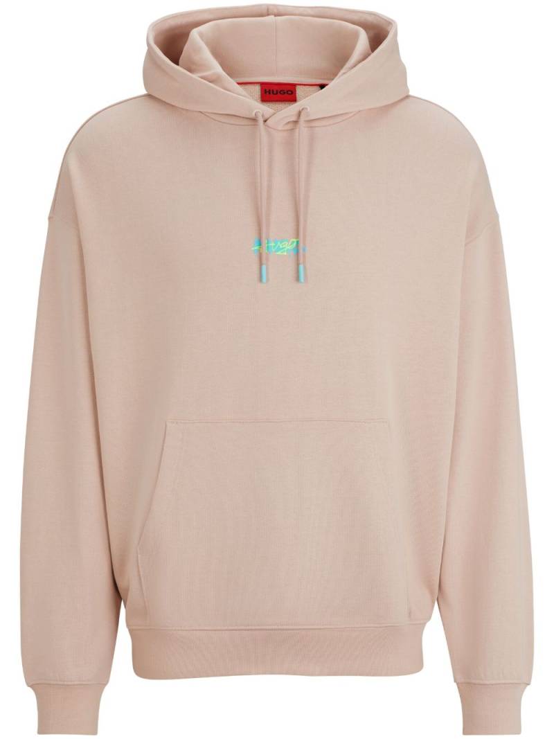 HUGO logo-print cotton hoodie - Neutrals von HUGO