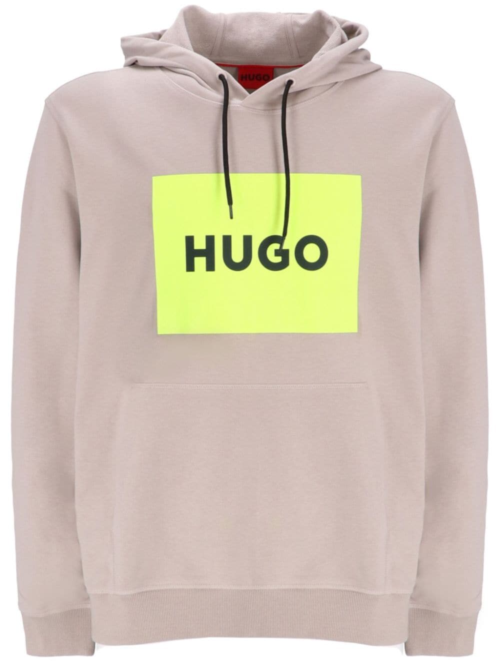 HUGO logo-print cotton hoodie - Neutrals von HUGO