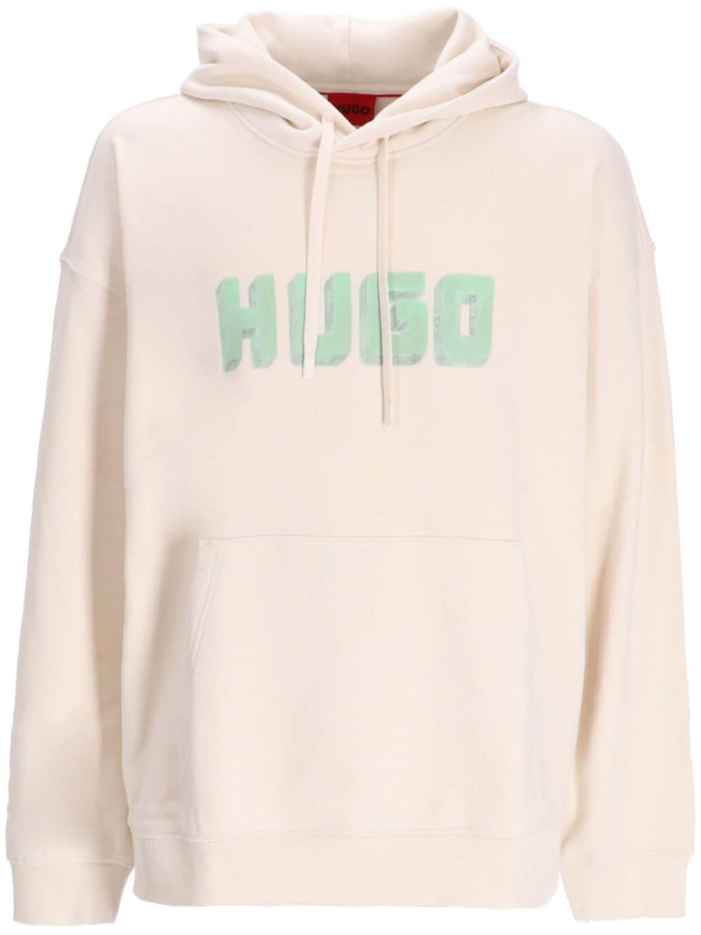 HUGO logo-print cotton hoodie - Neutrals von HUGO
