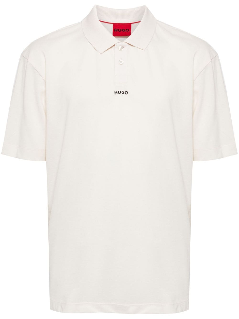 HUGO logo-print cotton polo shirt - White von HUGO
