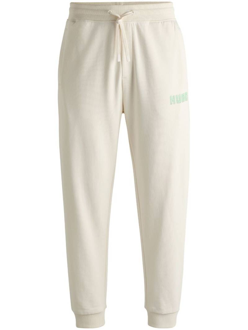 HUGO logo-print cotton track pants - Neutrals von HUGO