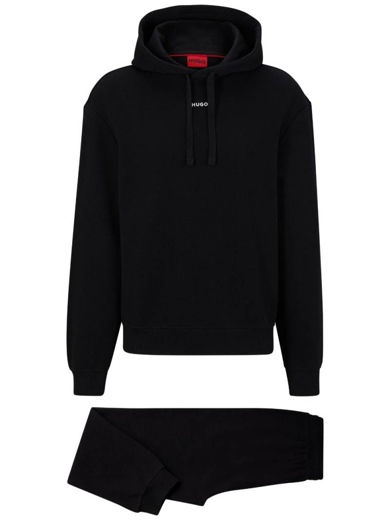 HUGO logo-print cotton tracksuit set - Black von HUGO