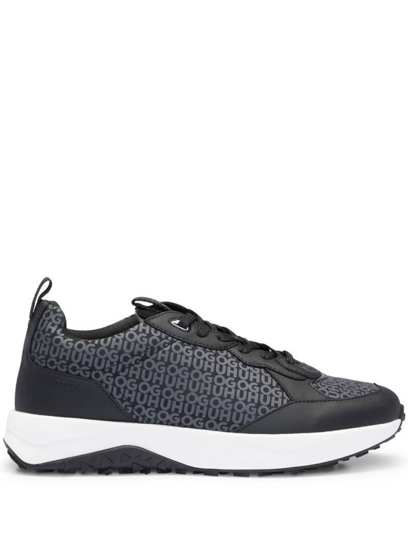 HUGO logo-print lace-up sneakers - Black von HUGO