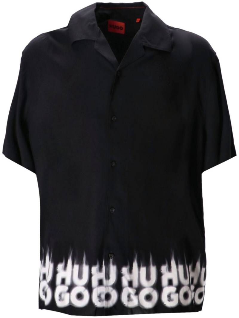 HUGO logo-print shirt - Black von HUGO