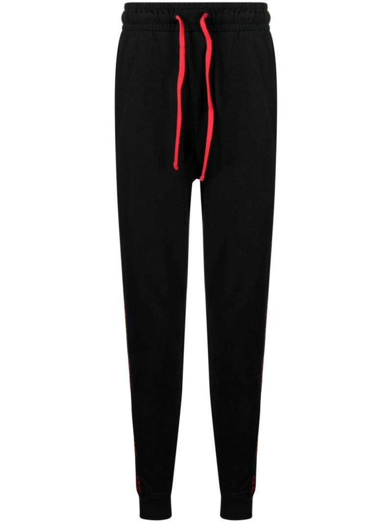 HUGO logo-tape cotton track pants - Black von HUGO