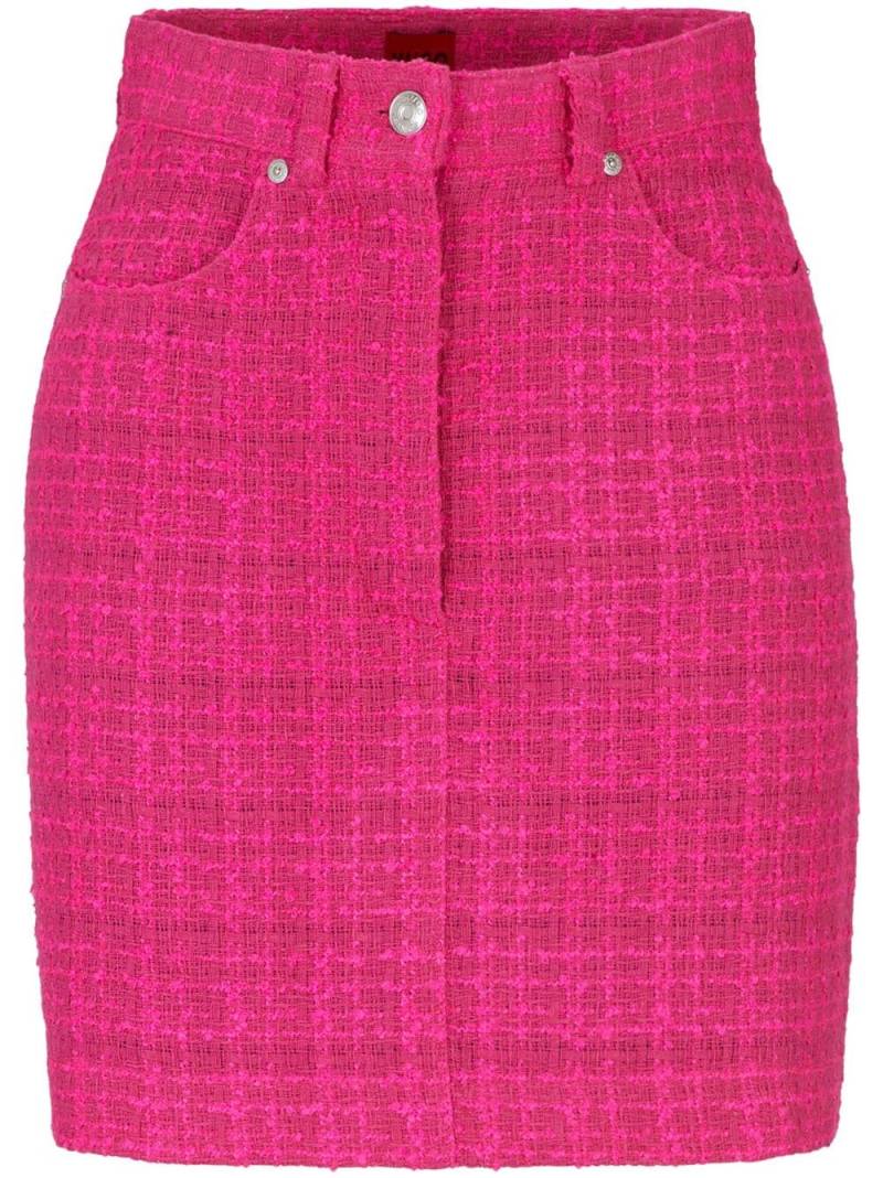 HUGO mid-rise tweed miniskirt - Pink von HUGO