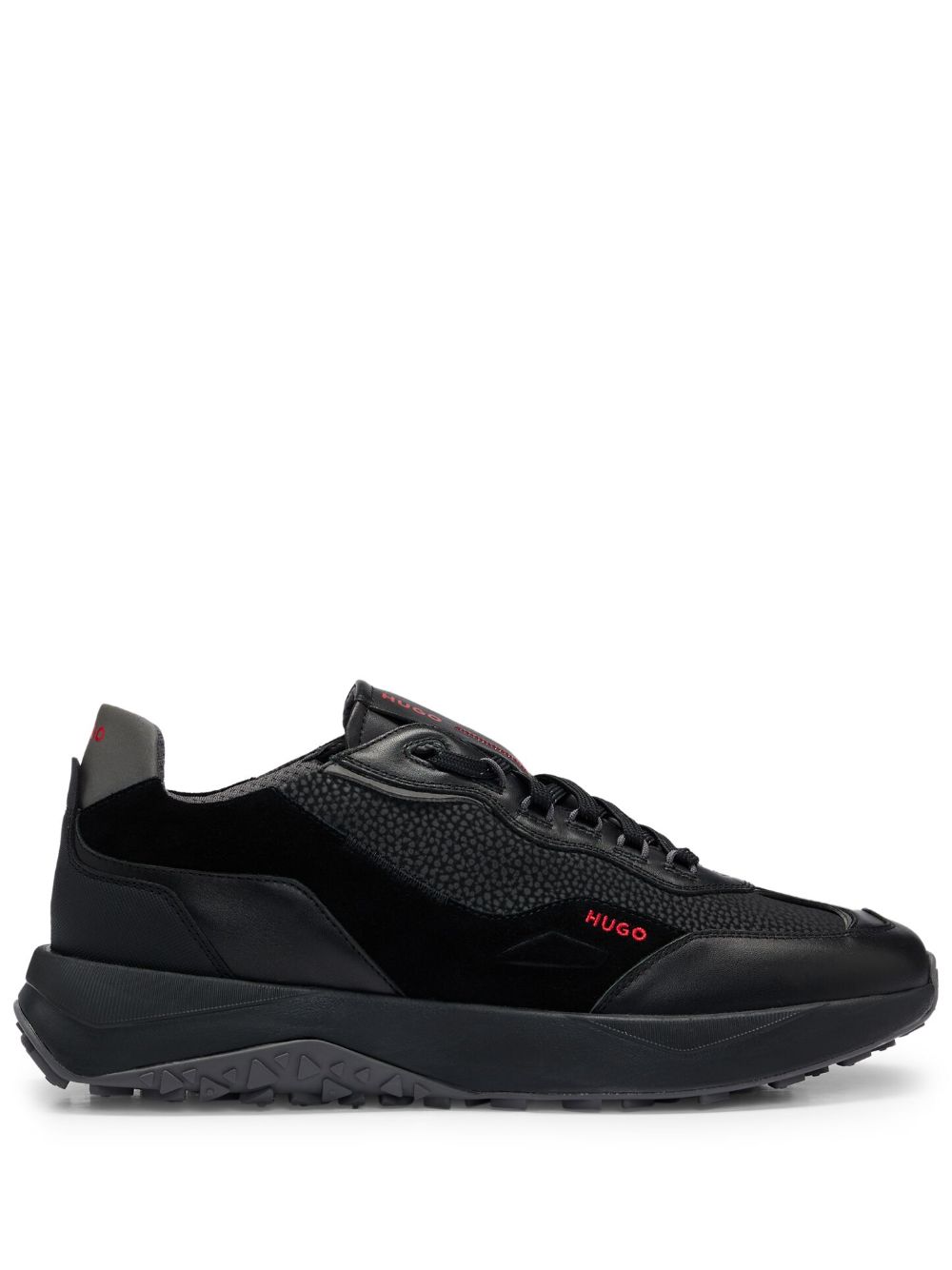 HUGO panelled leather sneakers - Black von HUGO