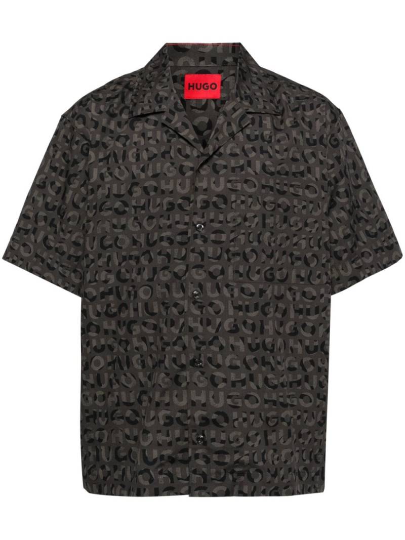 HUGO seasonal-print oversized-fit shirts - Grey von HUGO