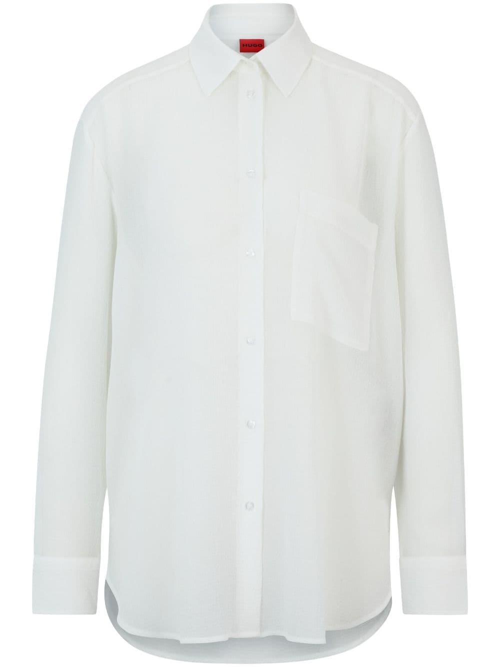 HUGO semi-sheer textured shirt - White von HUGO