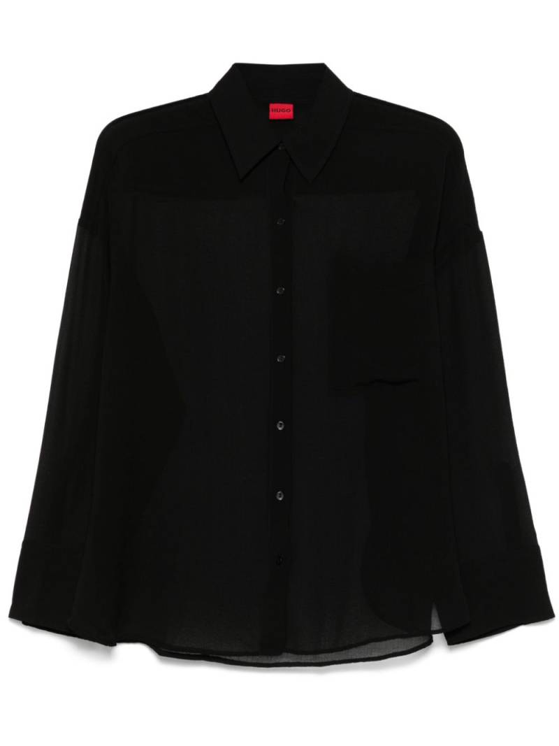 HUGO sheer shirt - Black von HUGO