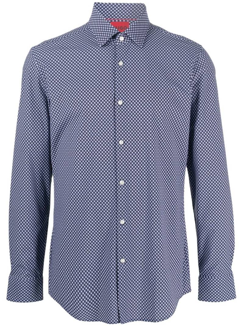 HUGO spot-print long-sleeved shirt - Blue von HUGO