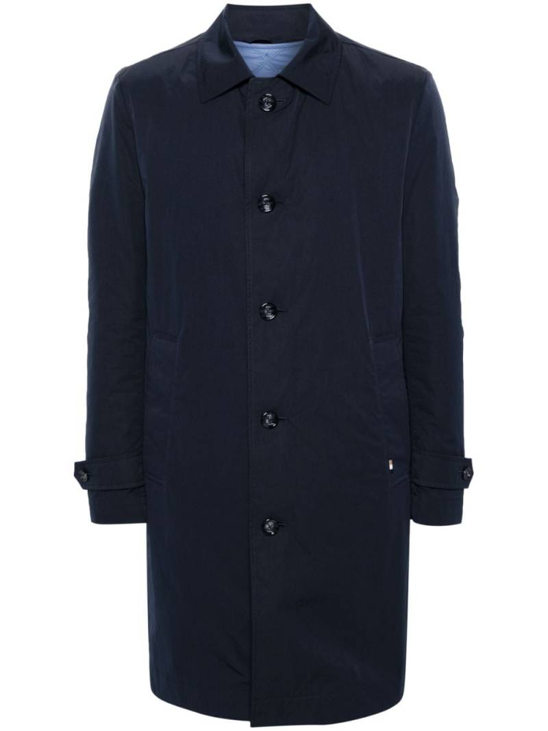 HUGO spread-collar single-breasted coat - Blue von HUGO