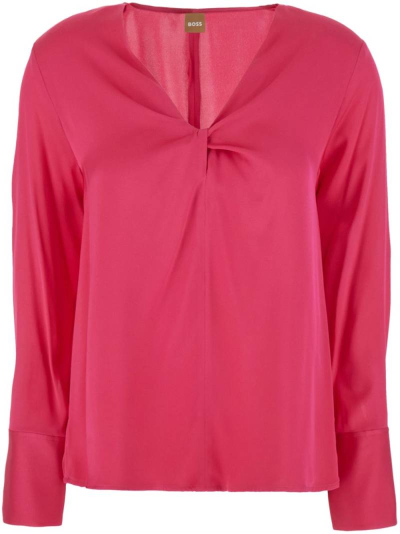 HUGO twist-detail blouse - Pink von HUGO