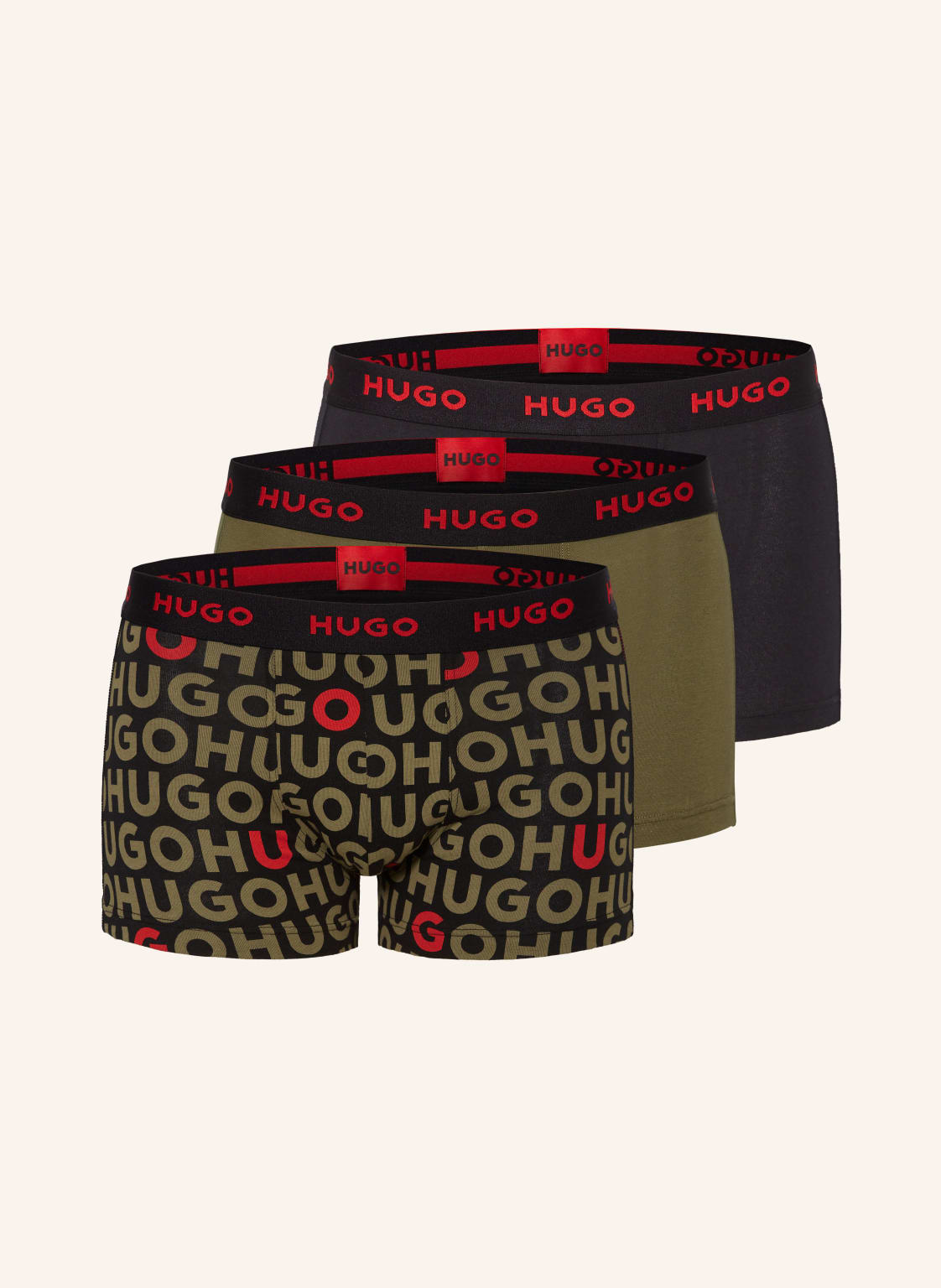 Hugo 3er-Pack Boxershorts gruen von HUGO