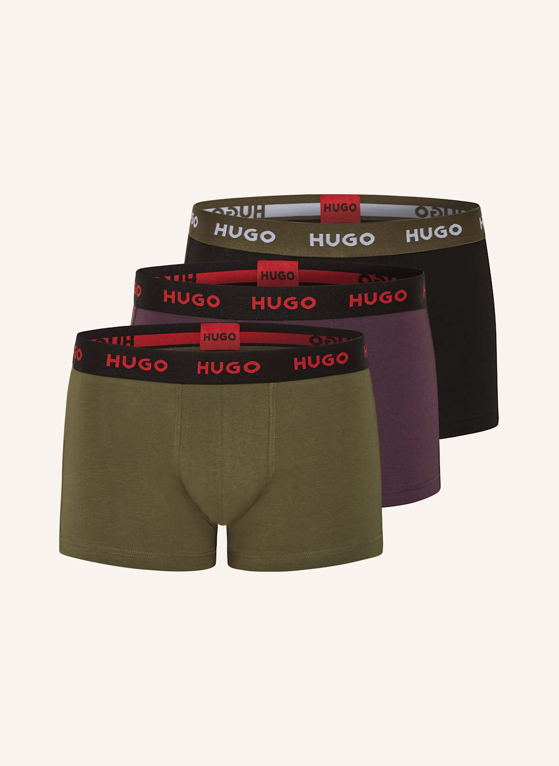 Hugo 3er-Pack Boxershorts lila von HUGO