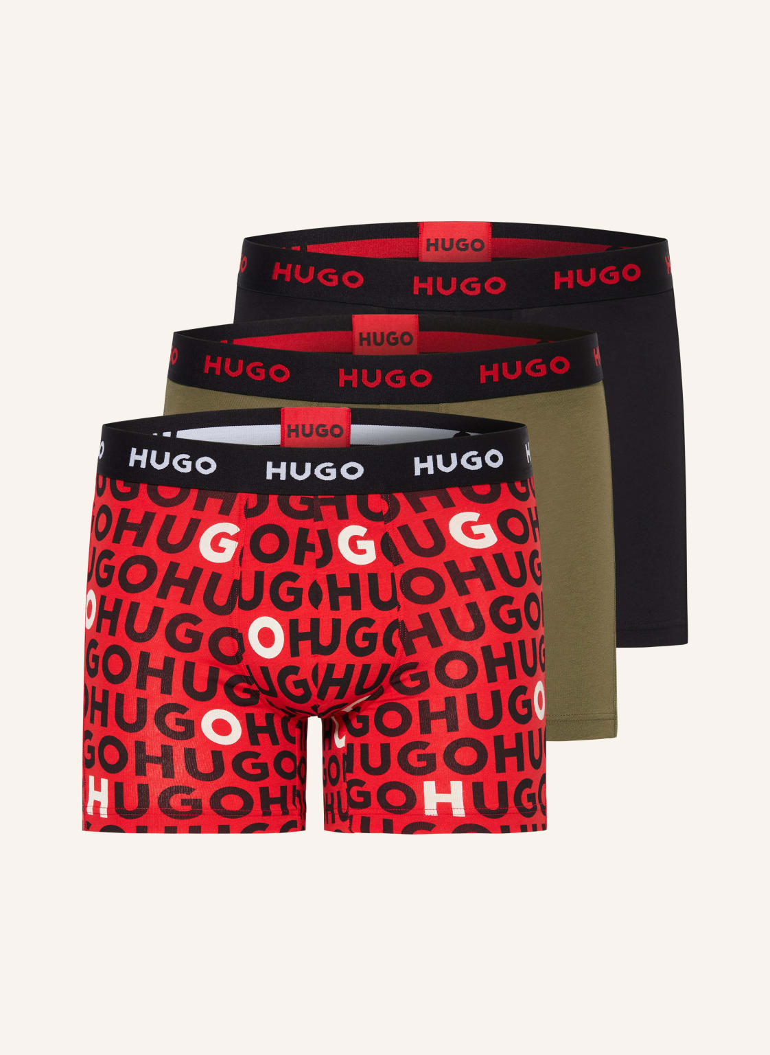 Hugo 3er-Pack Boxershorts rot von HUGO