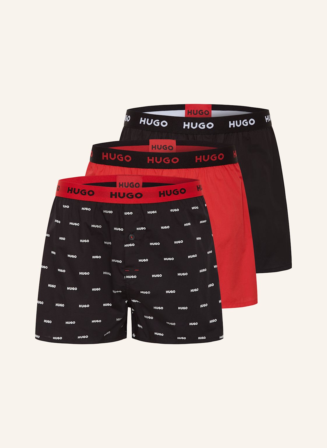 Hugo 3er-Pack Boxershorts rot von HUGO