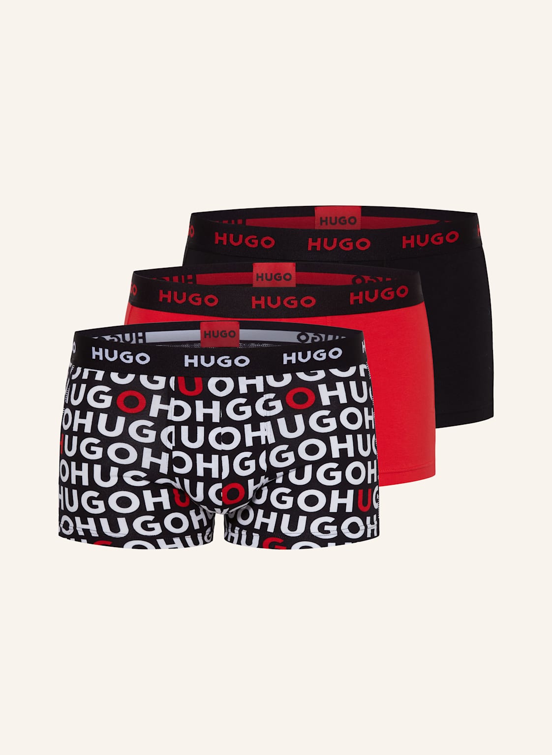 Hugo 3er-Pack Boxershorts rot von HUGO