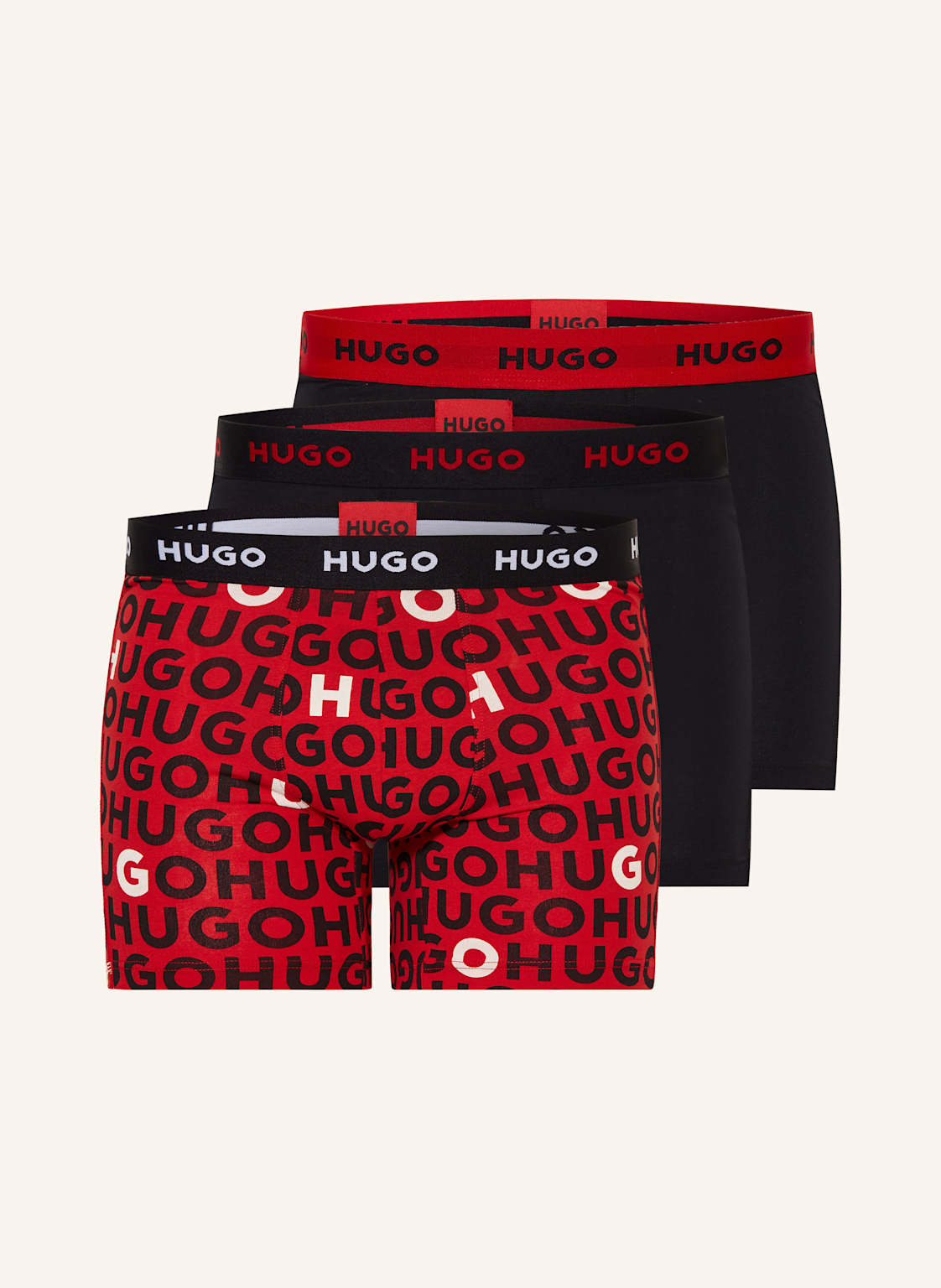 Hugo 3er-Pack Boxershorts rot von HUGO