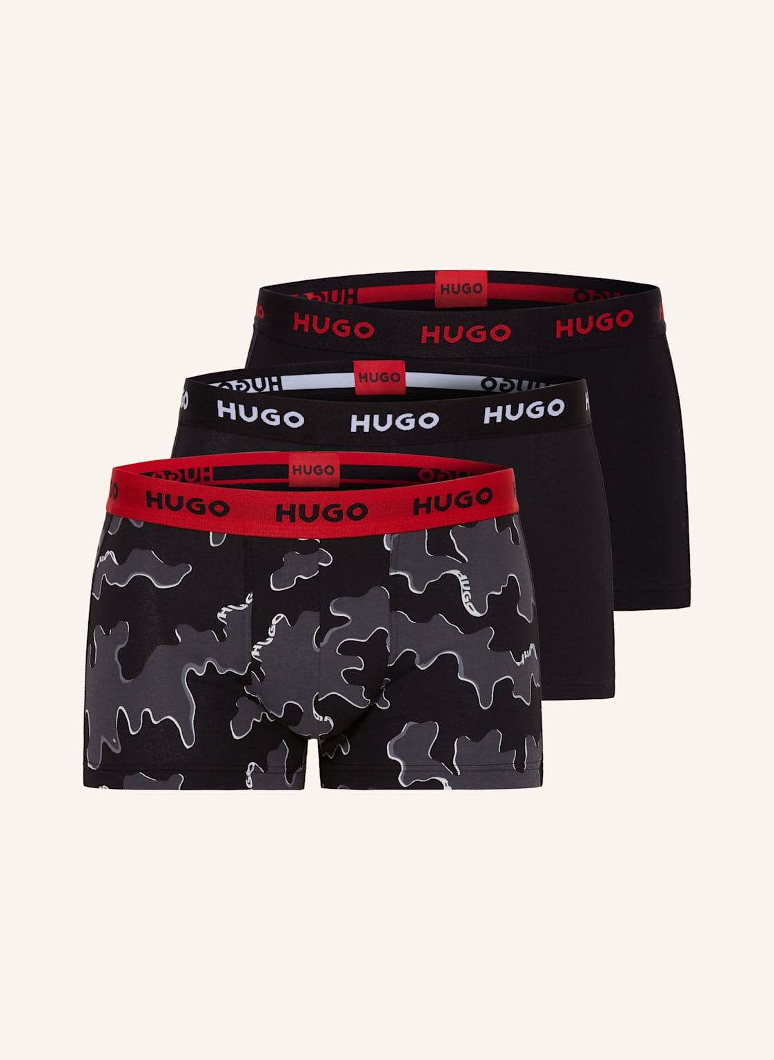 Hugo 3er-Pack Boxershorts schwarz Hugo 3er-Pack Boxershorts schwarz von HUGO