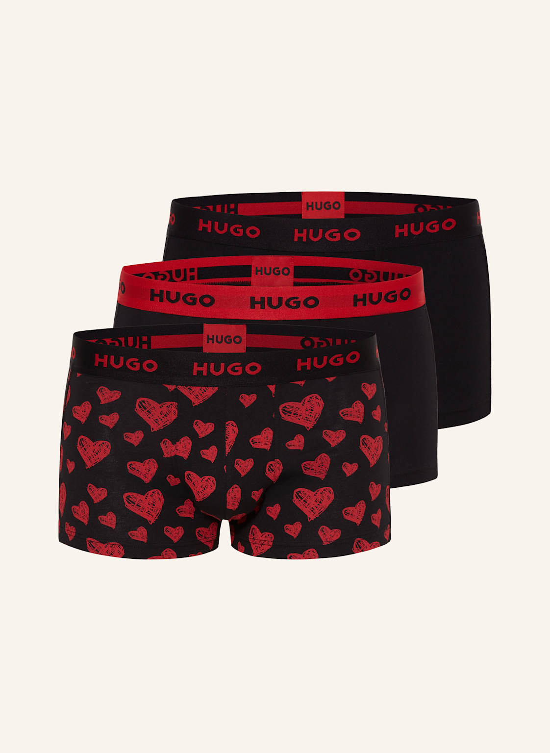 Hugo 3er-Pack Boxershorts schwarz Hugo 3er-Pack Boxershorts schwarz von HUGO