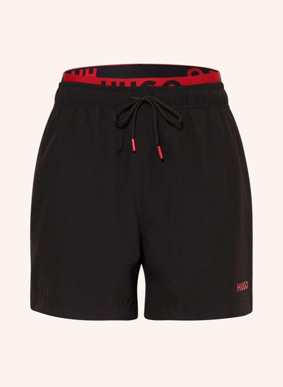 Hugo Badeshorts Flex schwarz von HUGO