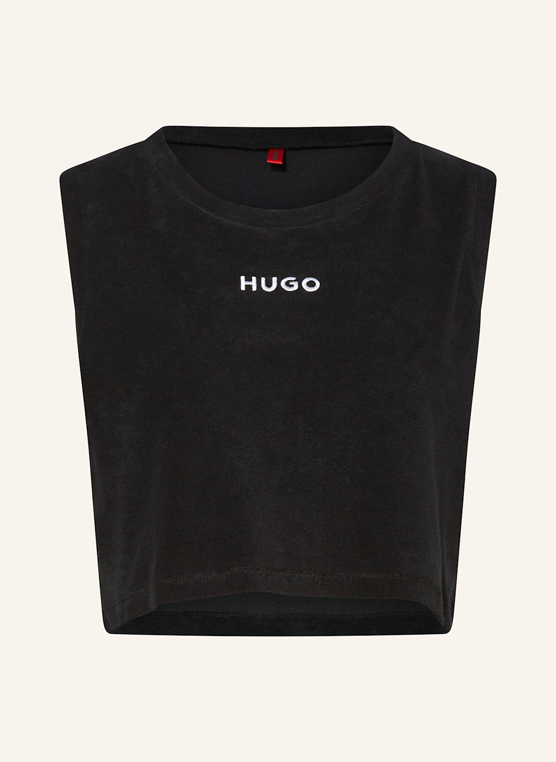 Hugo Cropped-Top Bonnie Aus Frottee schwarz Hugo Cropped-Top Bonnie Aus Frottee schwarz von HUGO