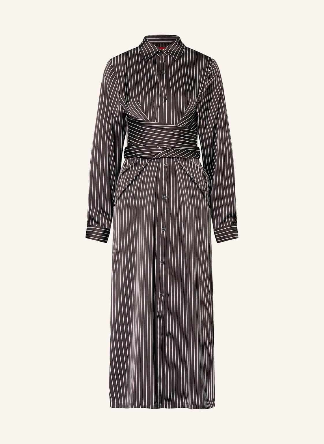 Hugo Hemdblusenkleid Kathrina Aus Satin schwarz Hugo Hemdblusenkleid Kathrina Aus Satin schwarz von HUGO