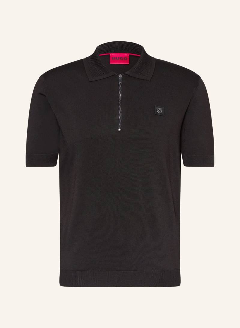 Hugo Jersey-Poloshirt Sayfong schwarz von HUGO