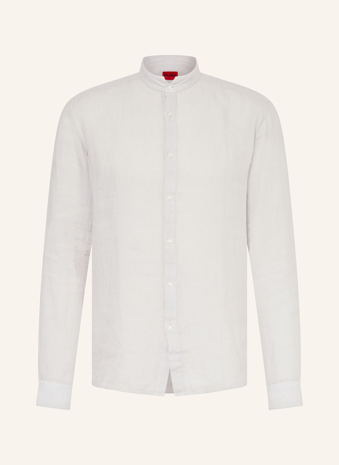 Hugo Leinenhemd Elvory Slim Fit Mit Stehkragen weiss von HUGO