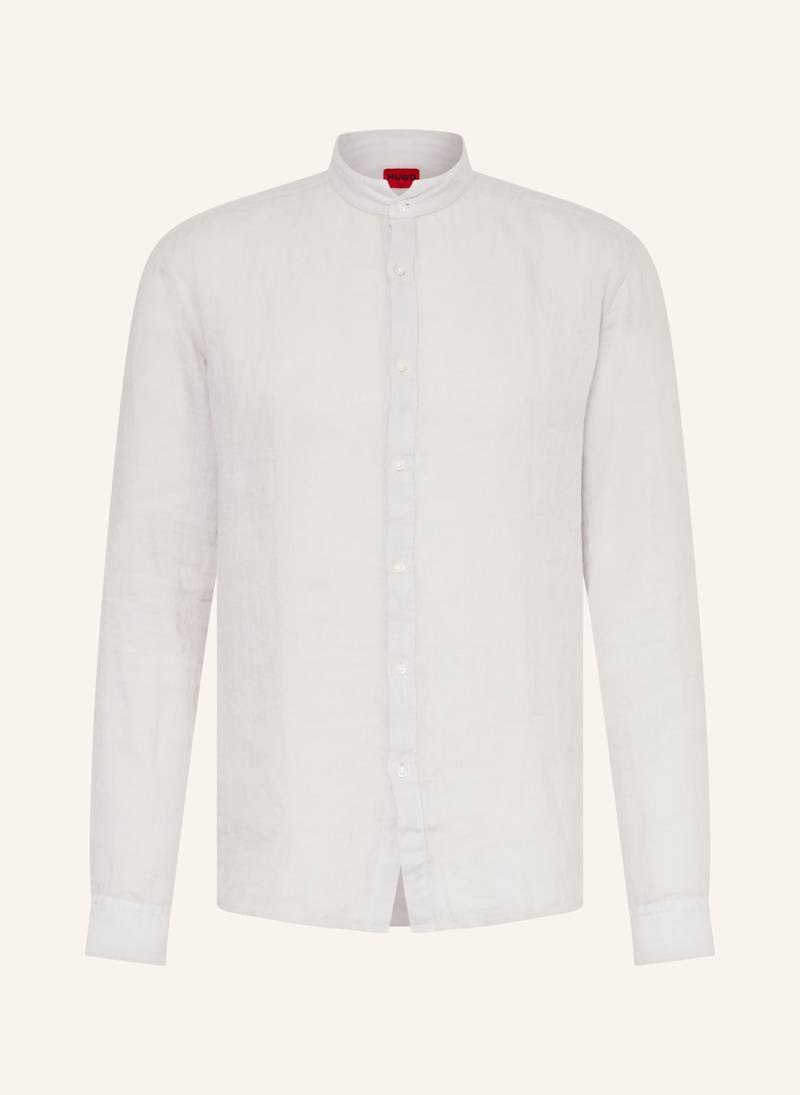 Hugo Leinenhemd Elvory Slim Fit Mit Stehkragen weiss von HUGO