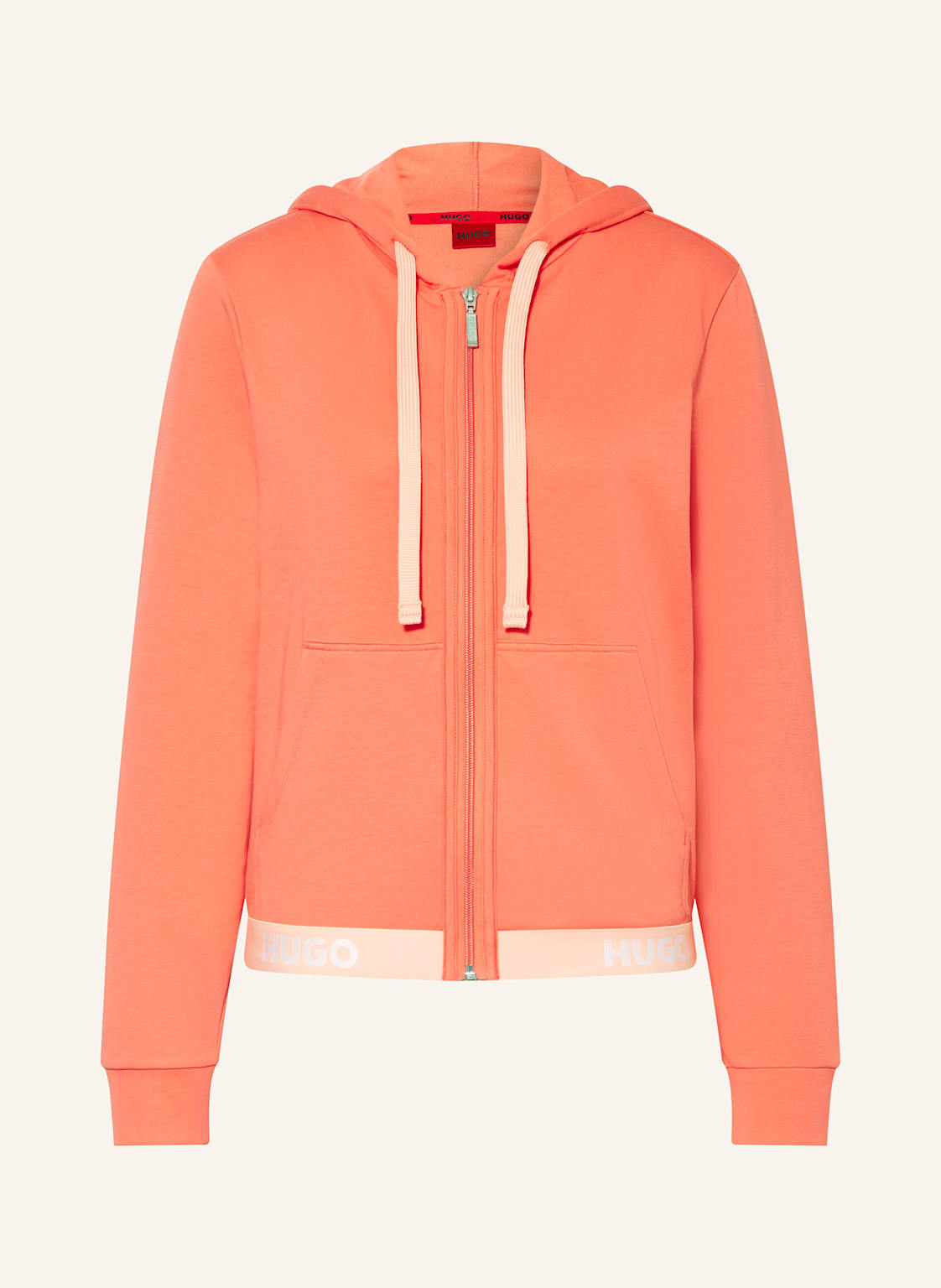 Hugo Lounge-Sweatjacke Sporty Logo rot von HUGO