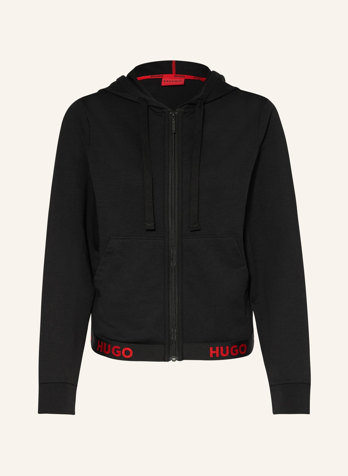 Hugo Lounge-Sweatjacke Sporty Logo schwarz Hugo Lounge-Sweatjacke Sporty Logo schwarz von HUGO