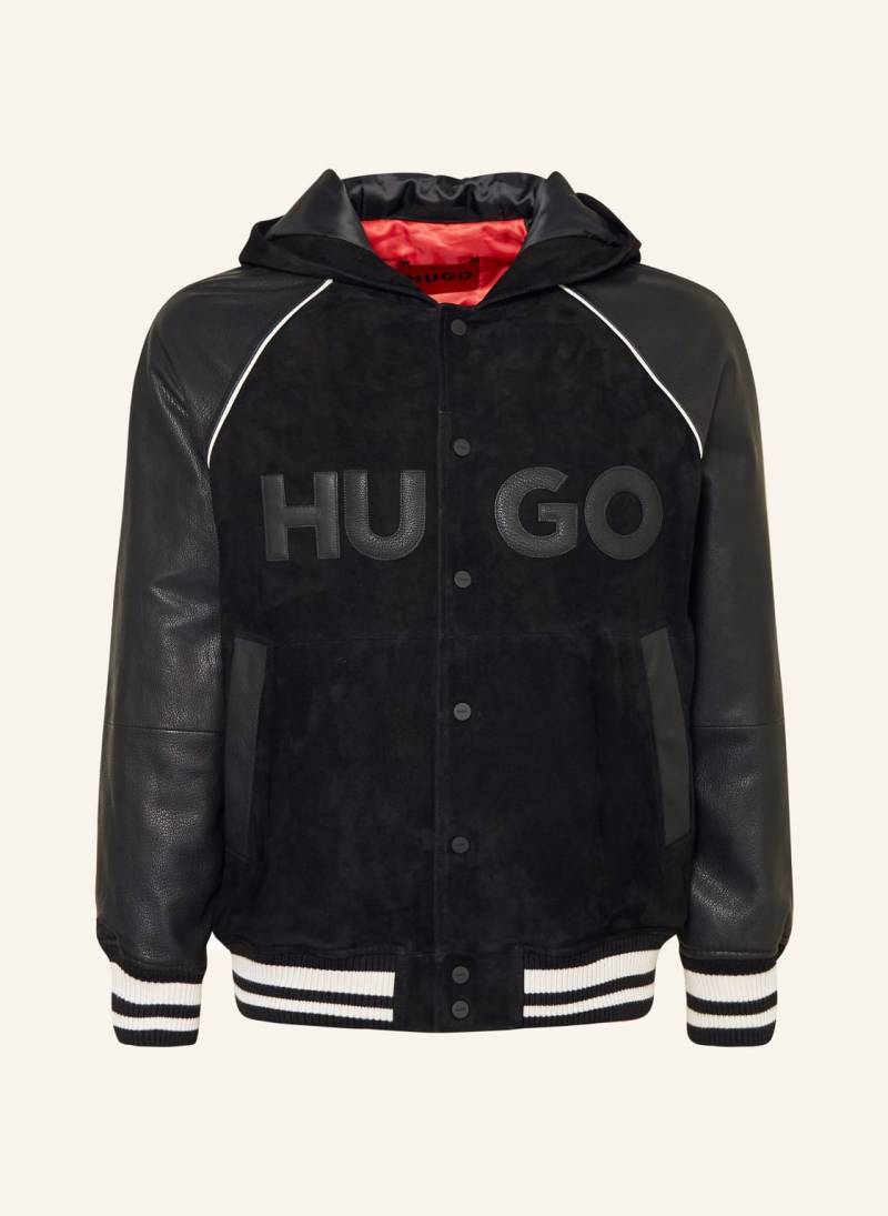 Hugo Overjacket Loder Aus Leder schwarz von HUGO