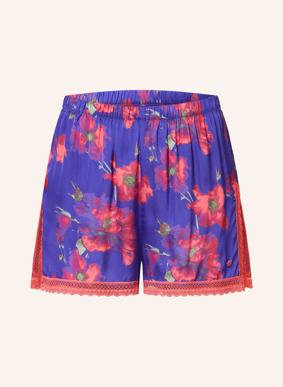 Hugo Schlafshorts Fun Lace Aus Satin blau Hugo Schlafshorts Fun Lace Aus Satin blau von HUGO