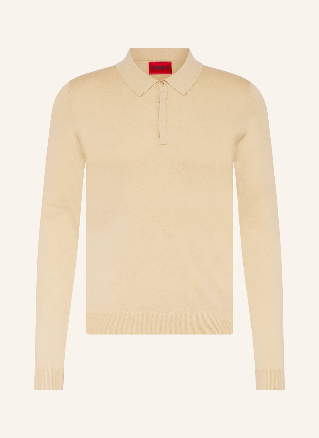 Hugo Strick-Poloshirt San Pippo Slim Fit beige von HUGO