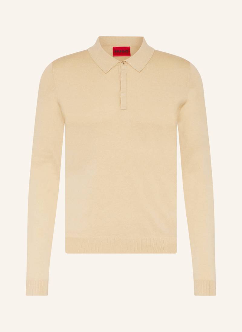 Hugo Strick-Poloshirt San Pippo Slim Fit beige von HUGO