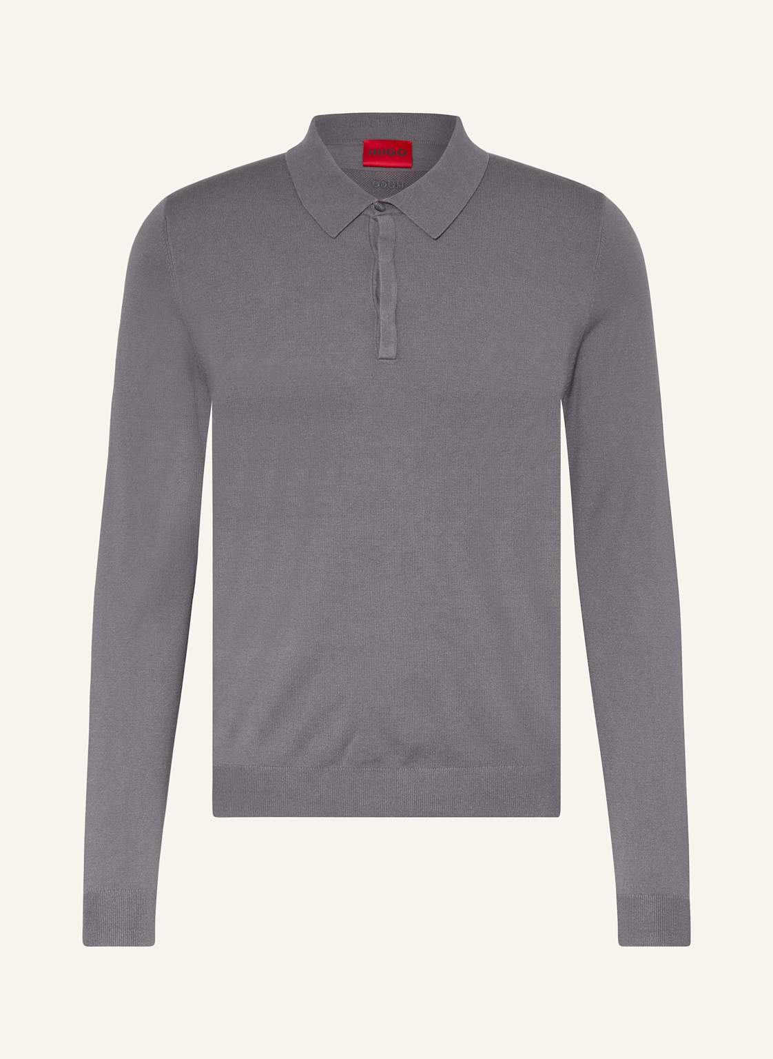 Hugo Strick-Poloshirt San Pippo Slim Fit grau von HUGO