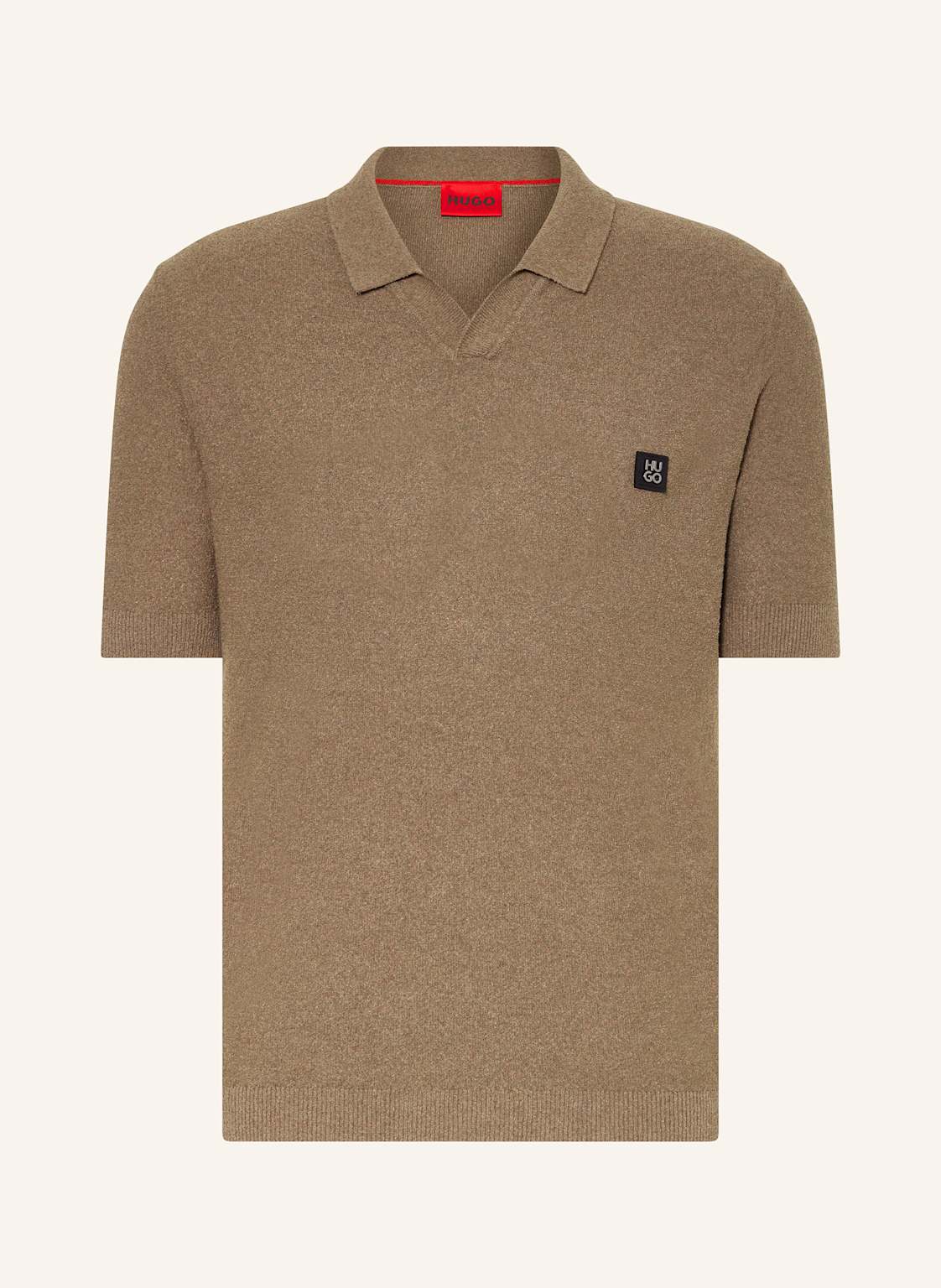 Hugo Strick-Poloshirt Shiplom Relaxed Fit braun von HUGO