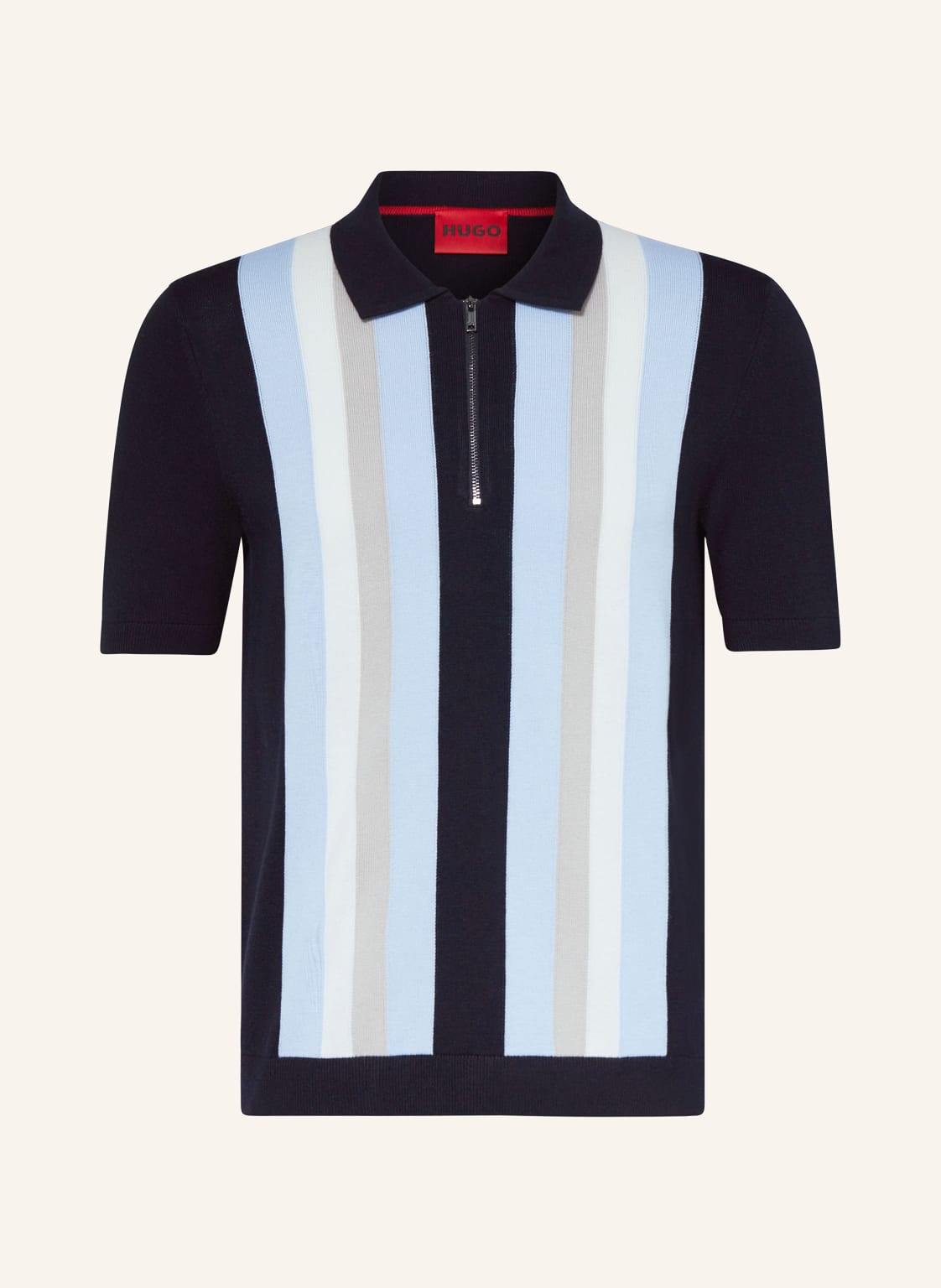 Hugo Strick-Poloshirt Sholpon blau von HUGO