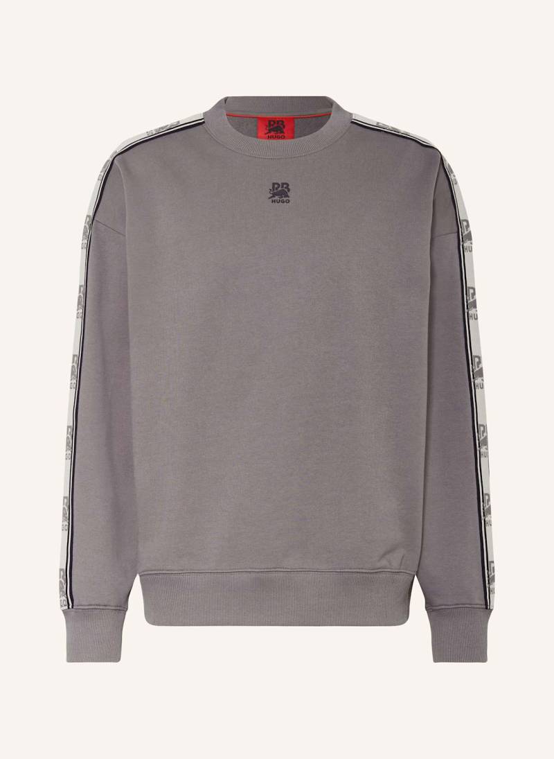 Hugo Sweatshirt Dustrip Mit Galonstreifen grau von HUGO