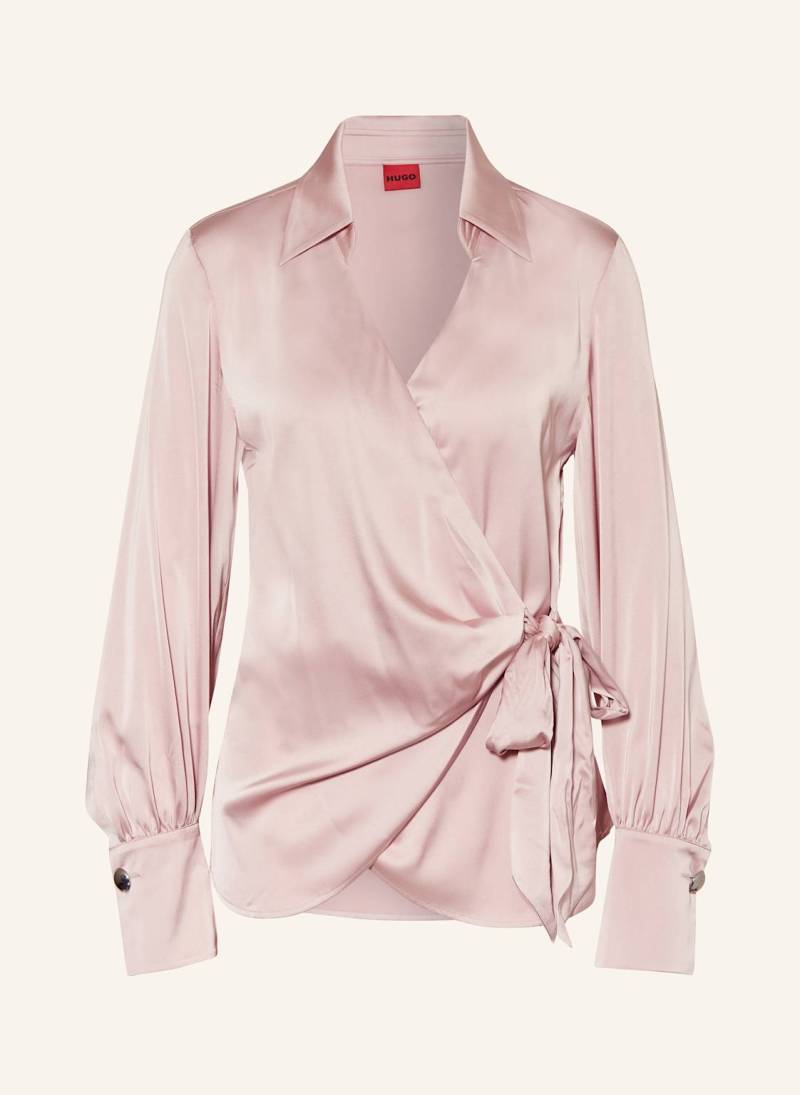 Hugo Wickelbluse Edama Aus Satin rosa von HUGO