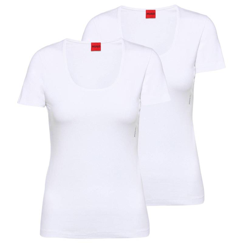 T-shirt 2er Pack Figurbetont Damen Weiss L von HUGO