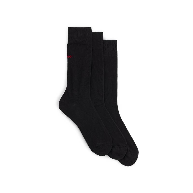 Triopack, Wadenlange Socken Herren Black 39-42 von HUGO