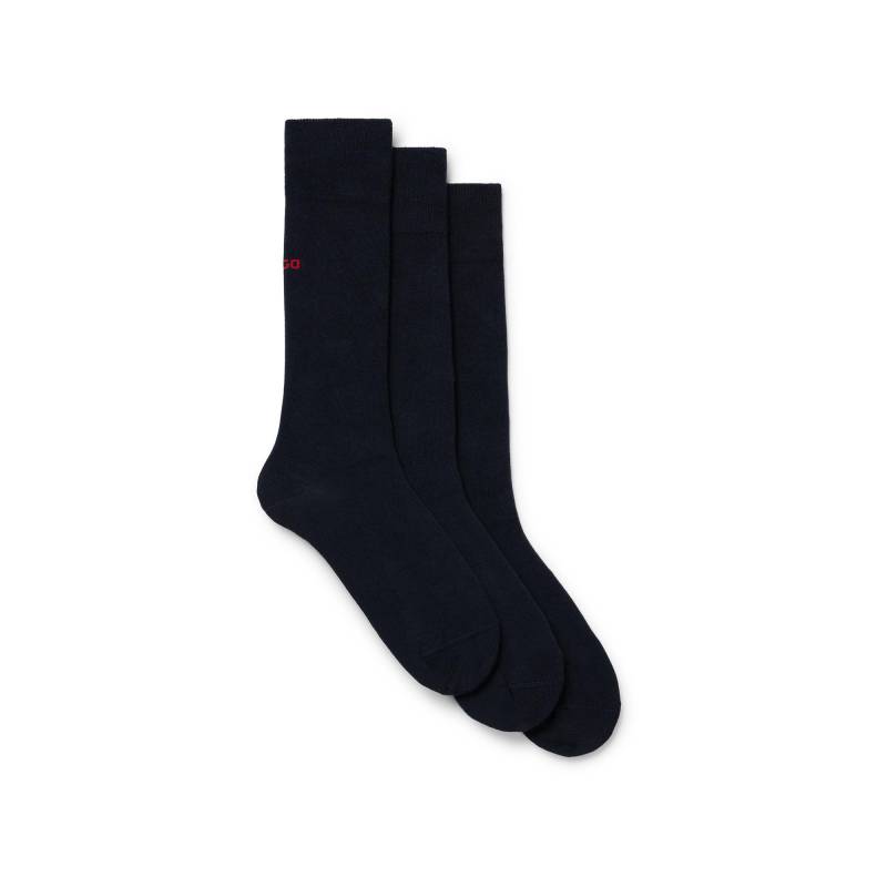 Triopack, Wadenlange Socken Herren Marine 39-42 von HUGO