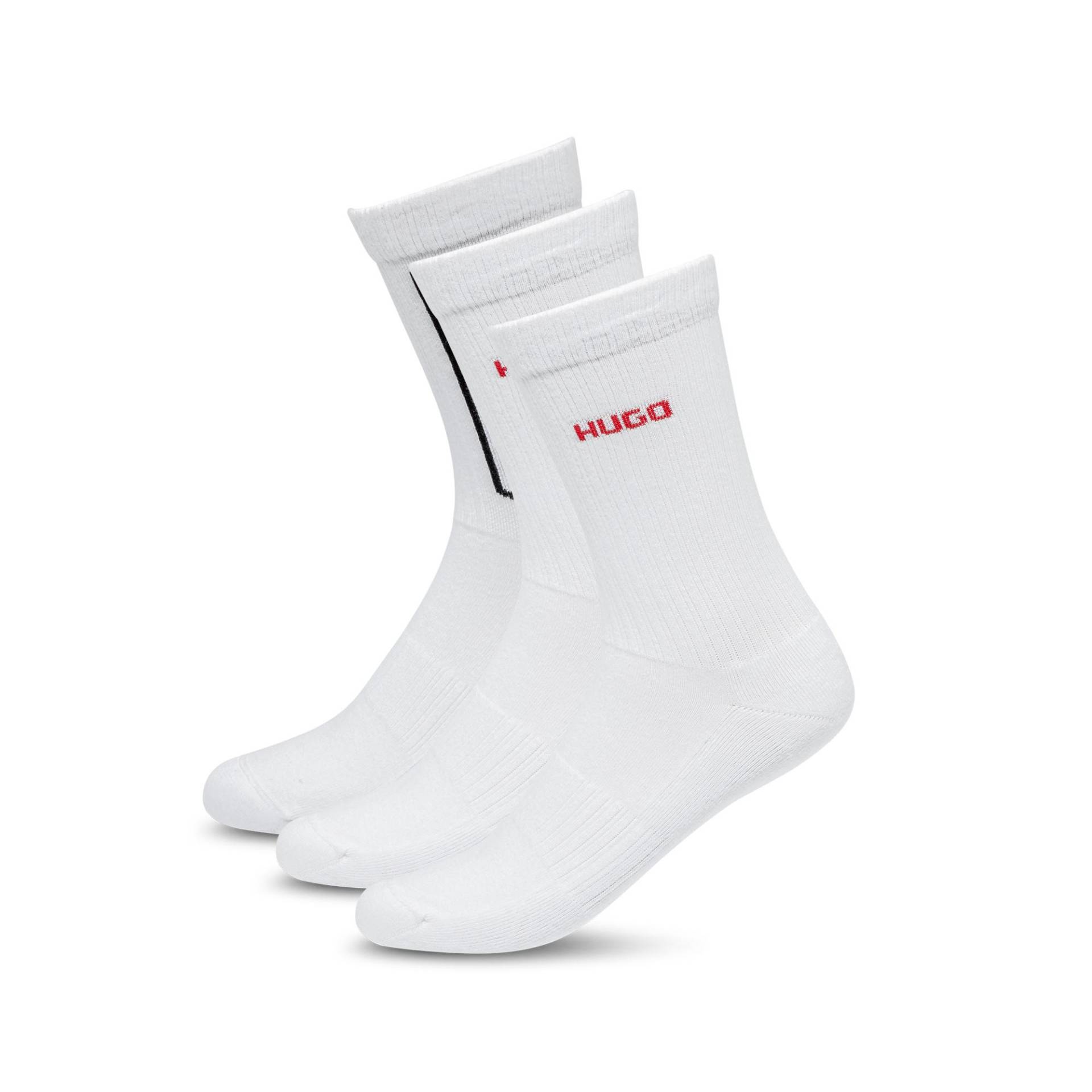 Triopack, Wadenlange Socken Herren Weiss 39-42 von HUGO